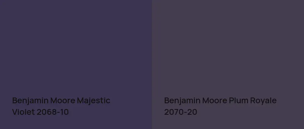 Benjamin Moore Majestic Violet 2068-10 vs Benjamin Moore Plum Royale 2070-20