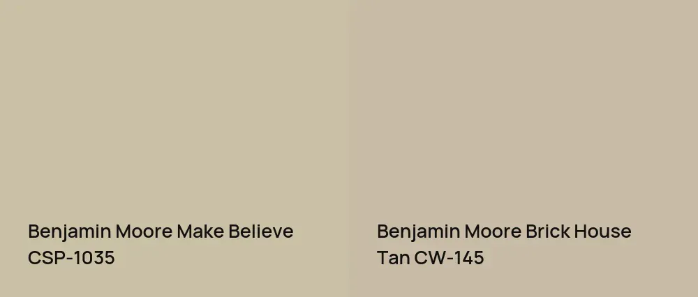 Benjamin Moore Make Believe CSP-1035 vs Benjamin Moore Brick House Tan CW-145