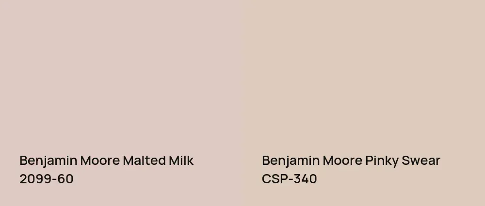 Benjamin Moore Malted Milk 2099-60 vs Benjamin Moore Pinky Swear CSP-340