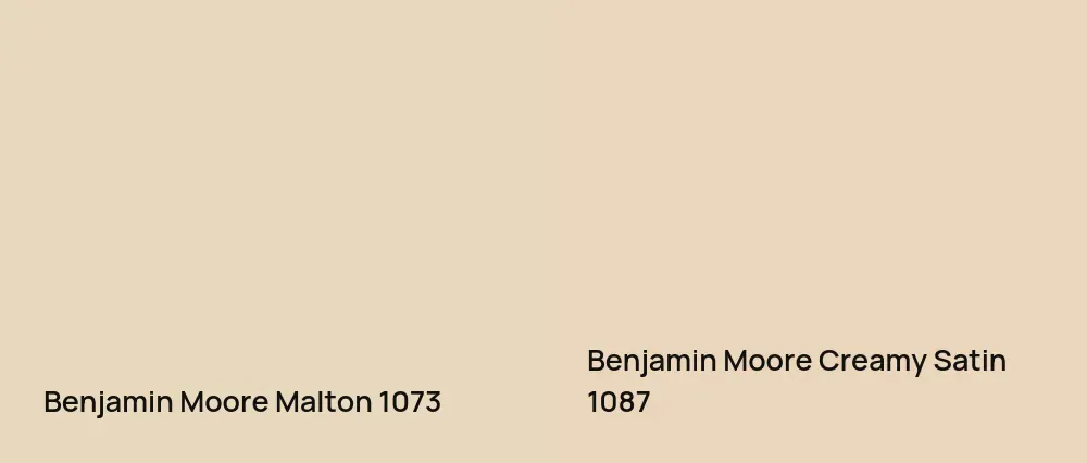 Benjamin Moore Malton 1073 vs Benjamin Moore Creamy Satin 1087