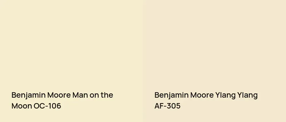 Benjamin Moore Man on the Moon OC-106 vs Benjamin Moore Ylang Ylang AF-305