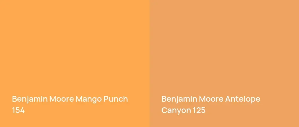 Benjamin Moore Mango Punch 154 vs Benjamin Moore Antelope Canyon 125