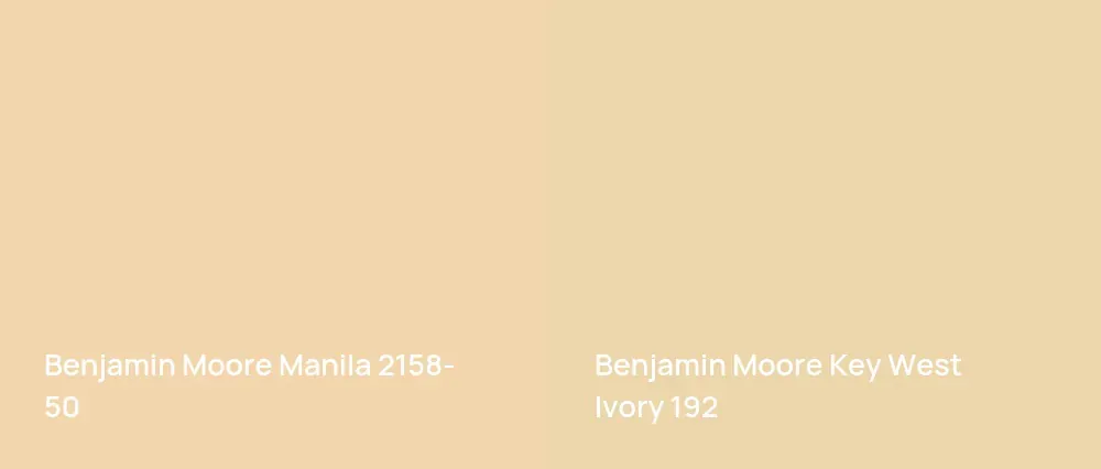 Benjamin Moore Manila 2158-50 vs Benjamin Moore Key West Ivory 192