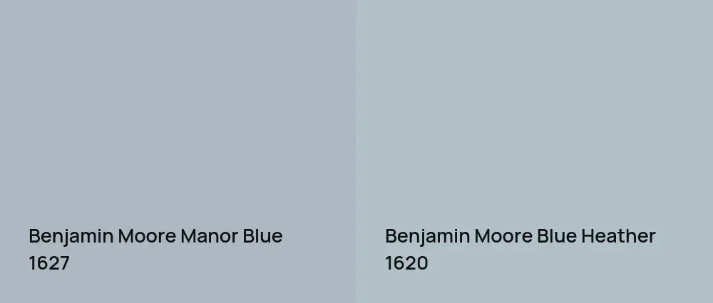 Benjamin Moore Manor Blue 1627 vs Benjamin Moore Blue Heather 1620