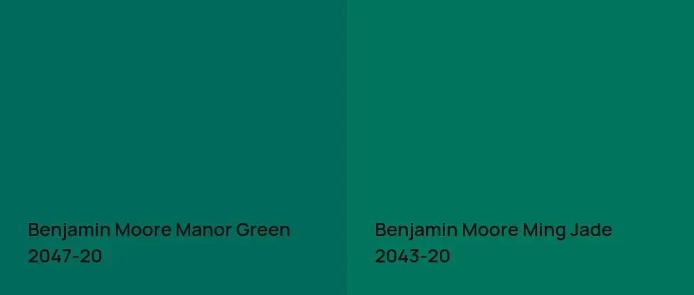 Benjamin Moore Manor Green 2047-20 vs Benjamin Moore Ming Jade 2043-20
