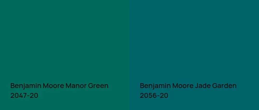 Benjamin Moore Manor Green 2047-20 vs Benjamin Moore Jade Garden 2056-20
