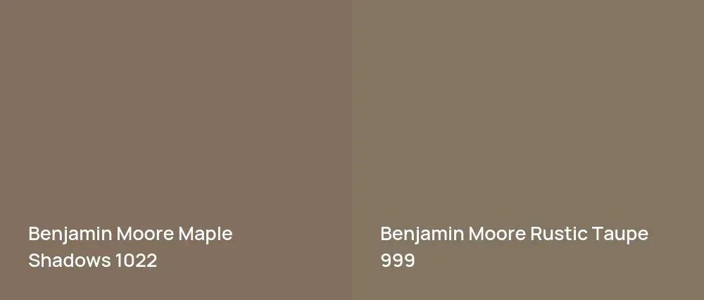 Benjamin Moore Maple Shadows 1022 vs Benjamin Moore Rustic Taupe 999