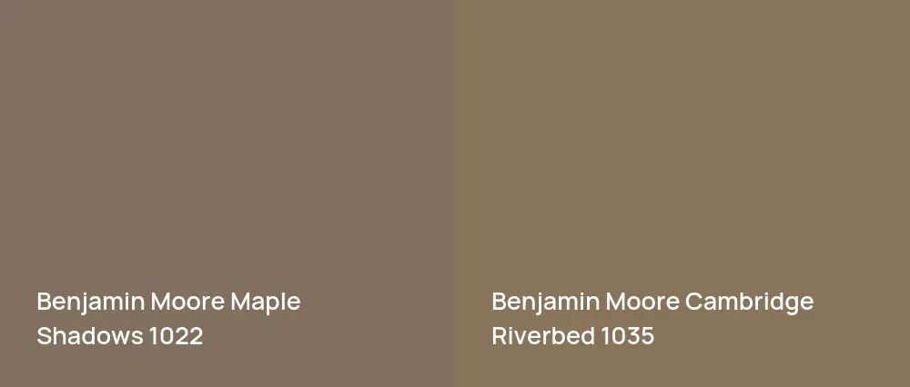 Benjamin Moore Maple Shadows 1022 vs Benjamin Moore Cambridge Riverbed 1035