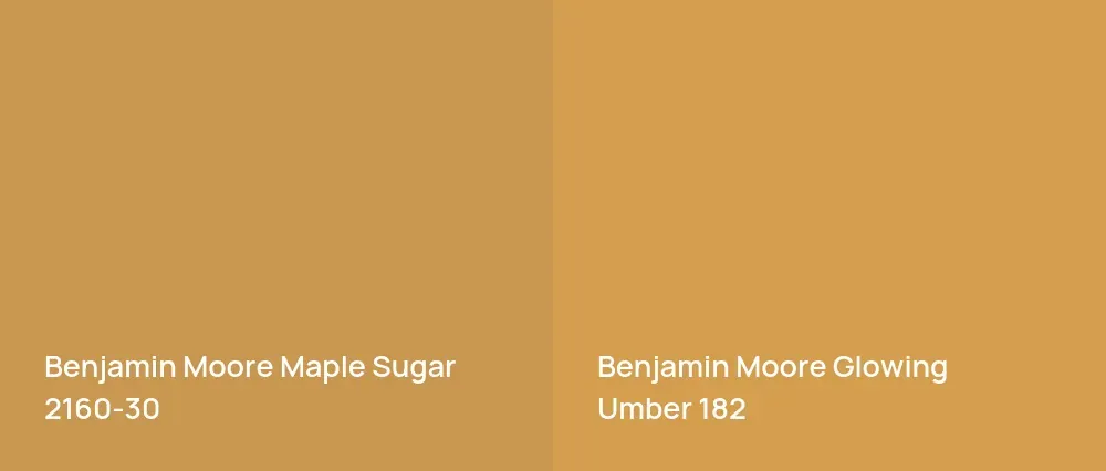 Benjamin Moore Maple Sugar 2160-30 vs Benjamin Moore Glowing Umber 182