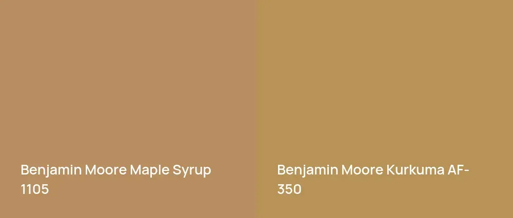 Benjamin Moore Maple Syrup 1105 vs Benjamin Moore Kurkuma AF-350