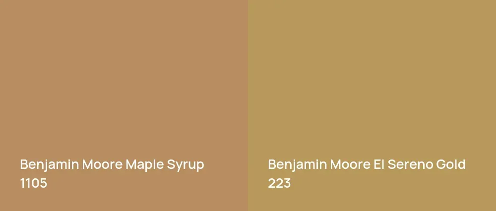 Benjamin Moore Maple Syrup 1105 vs Benjamin Moore El Sereno Gold 223