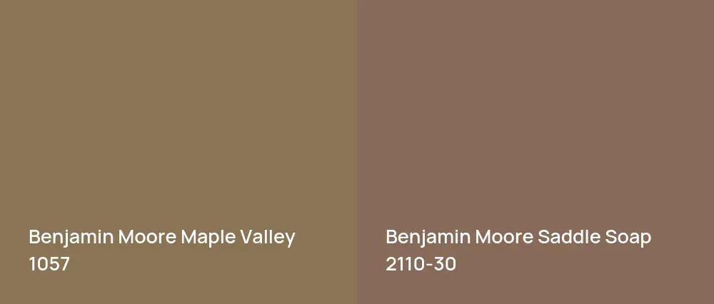 Benjamin Moore Maple Valley 1057 vs Benjamin Moore Saddle Soap 2110-30