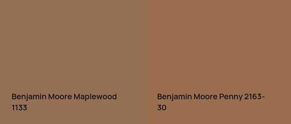 Benjamin Moore Maplewood 1133 vs Benjamin Moore Penny 2163-30