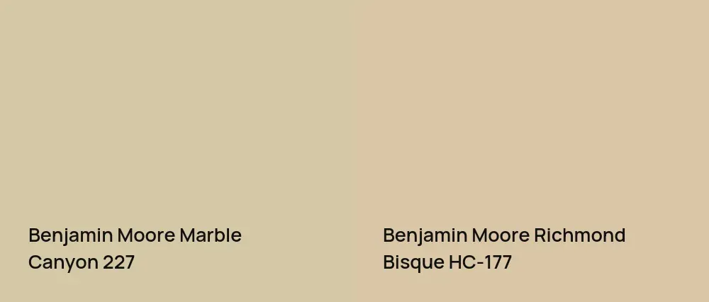 Benjamin Moore Marble Canyon 227 vs Benjamin Moore Richmond Bisque HC-177