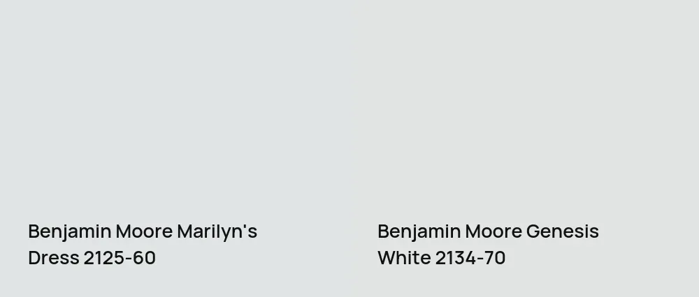 Benjamin Moore Marilyn's Dress 2125-60 vs Benjamin Moore Genesis White 2134-70