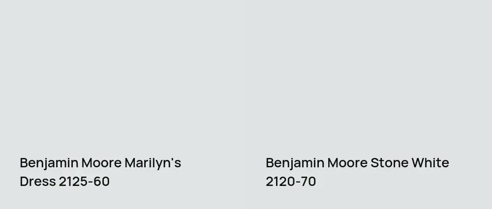 Benjamin Moore Marilyn's Dress 2125-60 vs Benjamin Moore Stone White 2120-70