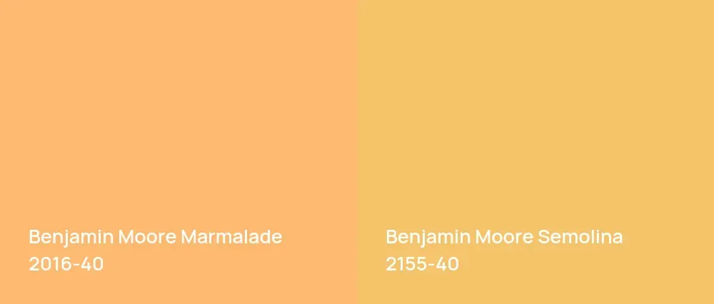 Benjamin Moore Marmalade 2016-40 vs Benjamin Moore Semolina 2155-40