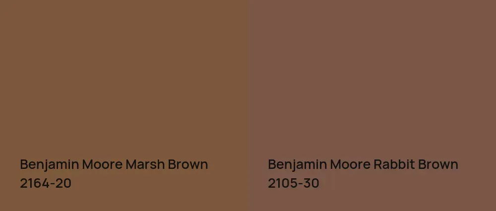 Benjamin Moore Marsh Brown 2164-20 vs Benjamin Moore Rabbit Brown 2105-30