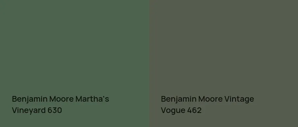 Benjamin Moore Martha's Vineyard 630 vs Benjamin Moore Vintage Vogue 462