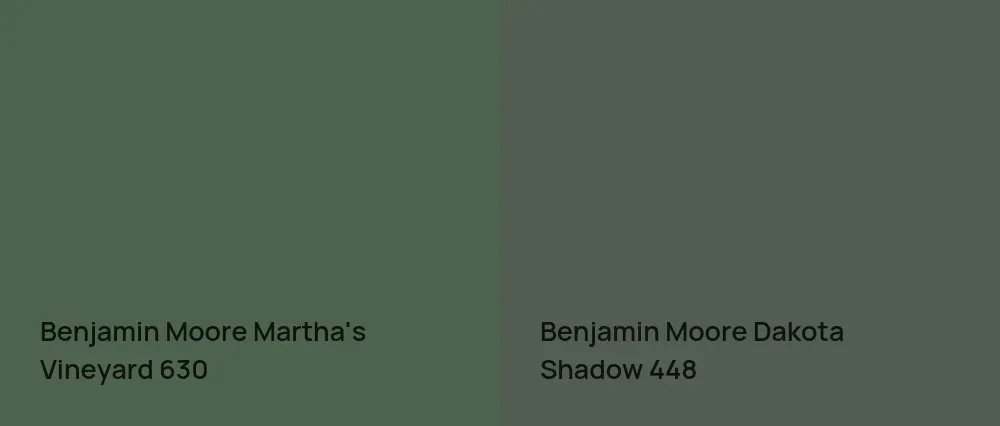 Benjamin Moore Martha's Vineyard 630 vs Benjamin Moore Dakota Shadow 448