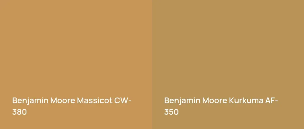 Benjamin Moore Massicot CW-380 vs Benjamin Moore Kurkuma AF-350