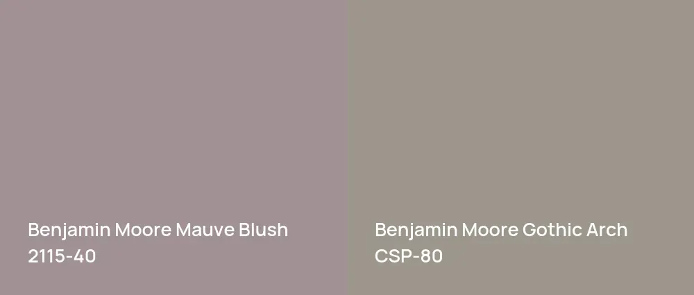 Benjamin Moore Mauve Blush 2115-40 vs Benjamin Moore Gothic Arch CSP-80