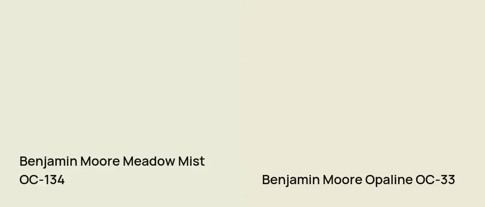 Benjamin Moore Meadow Mist OC-134 vs Benjamin Moore Opaline OC-33