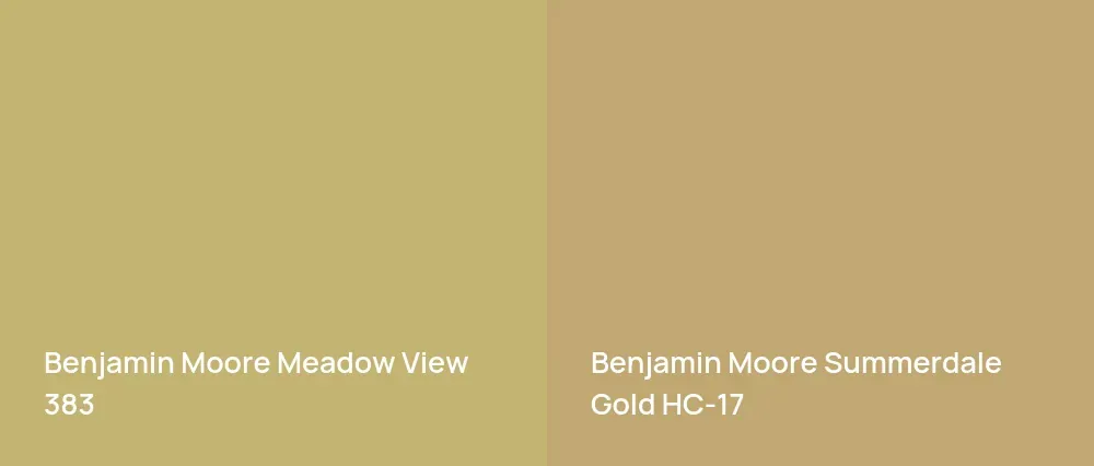 Benjamin Moore Meadow View 383 vs Benjamin Moore Summerdale Gold HC-17
