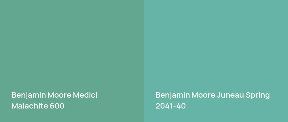 Benjamin Moore Medici Malachite 600 vs Benjamin Moore Juneau Spring 2041-40