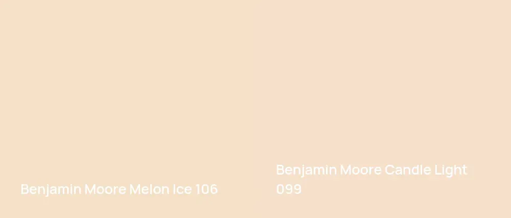 Benjamin Moore Melon Ice 106 vs Benjamin Moore Candle Light 099