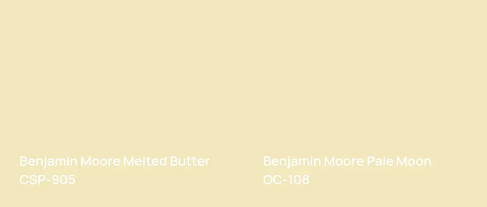 Benjamin Moore Melted Butter CSP-905 vs Benjamin Moore Pale Moon OC-108