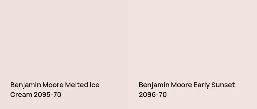 Benjamin Moore Melted Ice Cream 2095-70 vs Benjamin Moore Early Sunset 2096-70