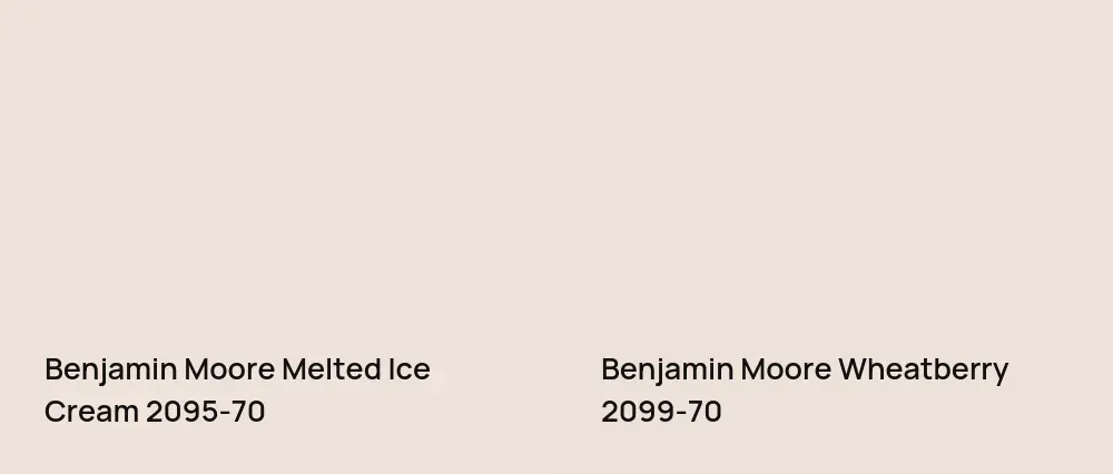 Benjamin Moore Melted Ice Cream 2095-70 vs Benjamin Moore Wheatberry 2099-70
