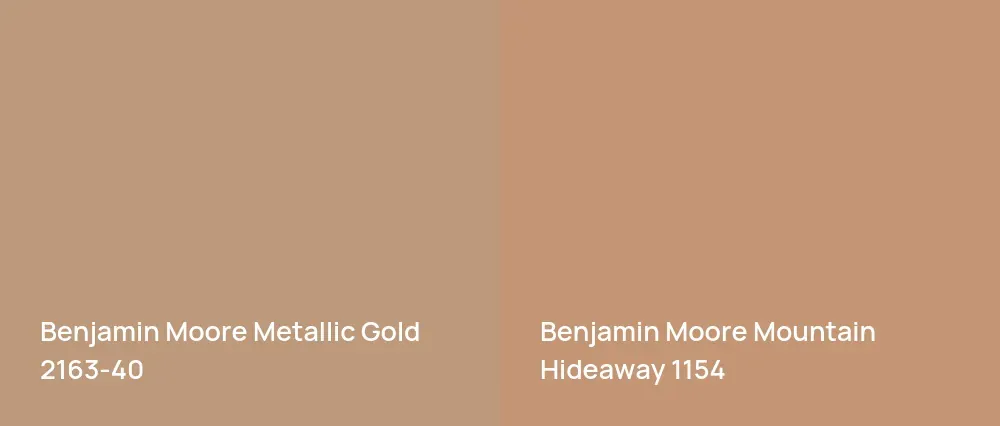 Benjamin Moore Metallic Gold 2163-40 vs Benjamin Moore Mountain Hideaway 1154