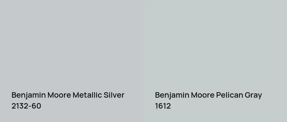 Benjamin Moore Metallic Silver 2132-60 vs Benjamin Moore Pelican Gray 1612