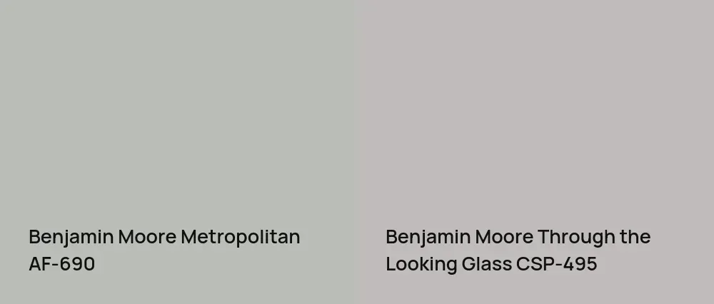 Benjamin Moore Metropolitan AF-690 vs Benjamin Moore Through the Looking Glass CSP-495