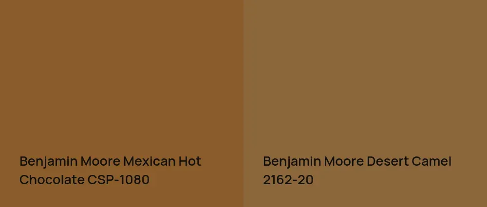 Benjamin Moore Mexican Hot Chocolate CSP-1080 vs Benjamin Moore Desert Camel 2162-20