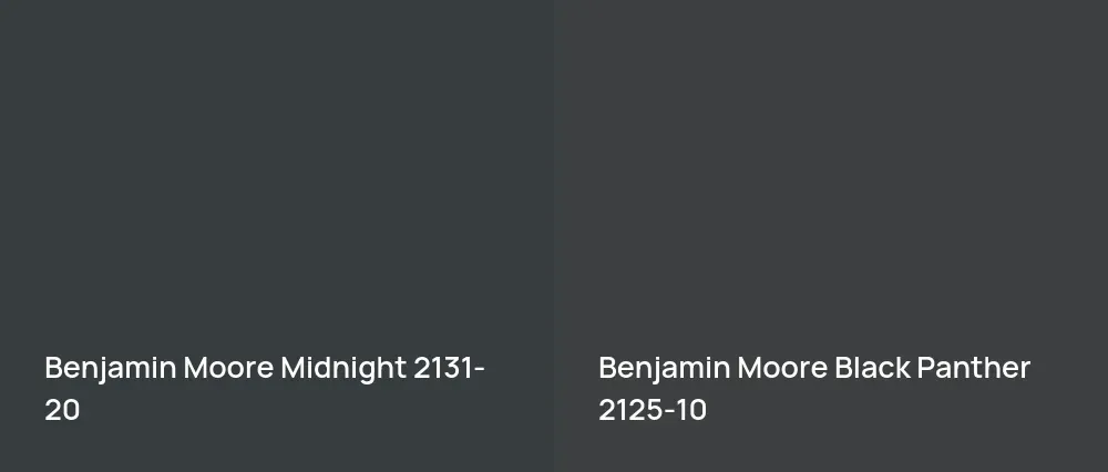 Benjamin Moore Midnight 2131-20 vs Benjamin Moore Black Panther 2125-10