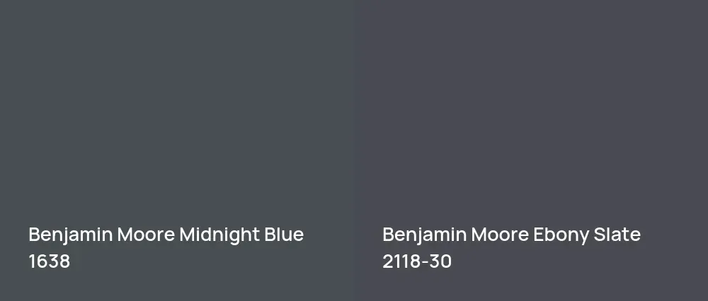 Benjamin Moore Midnight Blue 1638 vs Benjamin Moore Ebony Slate 2118-30