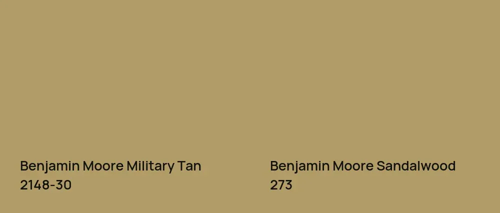 Benjamin Moore Military Tan 2148-30 vs Benjamin Moore Sandalwood 273