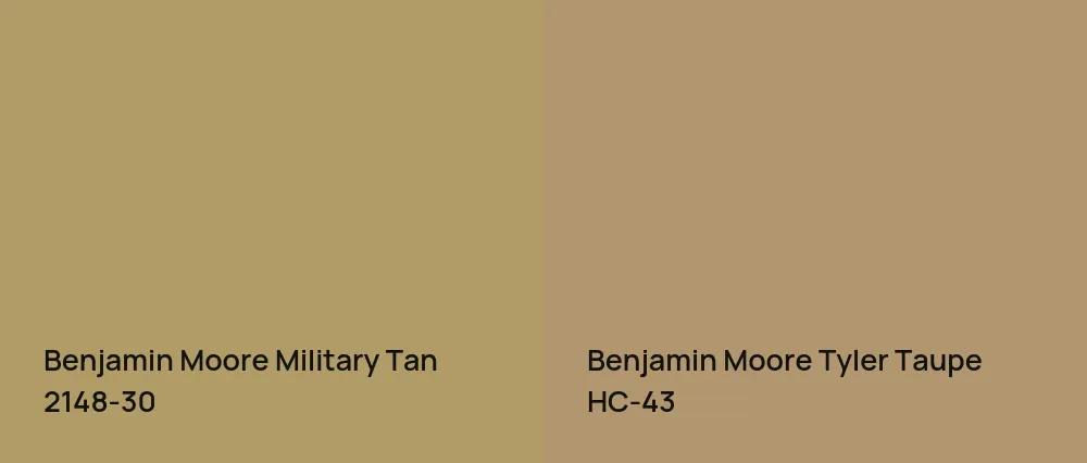 Benjamin Moore Military Tan 2148-30 vs Benjamin Moore Tyler Taupe HC-43