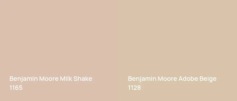 Benjamin Moore Milk Shake 1165 vs Benjamin Moore Adobe Beige 1128