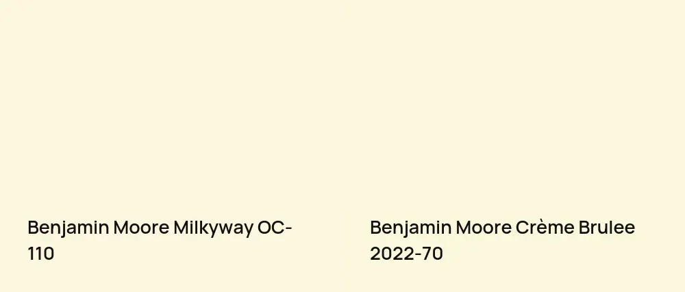 Benjamin Moore Milkyway OC-110 vs Benjamin Moore Crème Brulee 2022-70