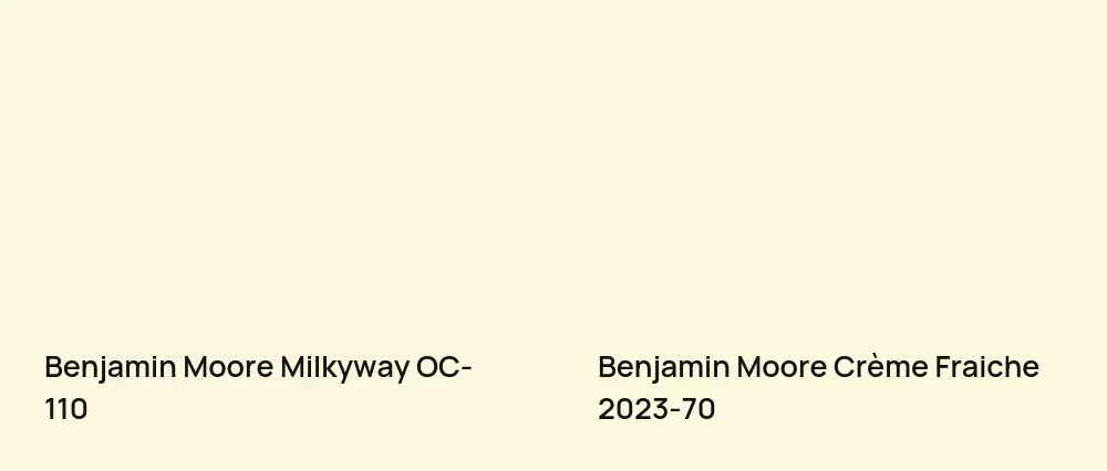 Benjamin Moore Milkyway OC-110 vs Benjamin Moore Crème Fraiche 2023-70