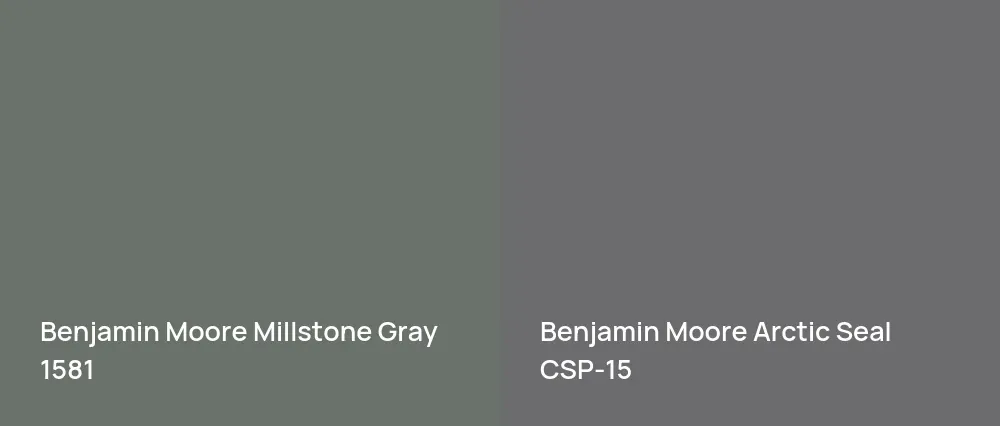 Benjamin Moore Millstone Gray 1581 vs Benjamin Moore Arctic Seal CSP-15