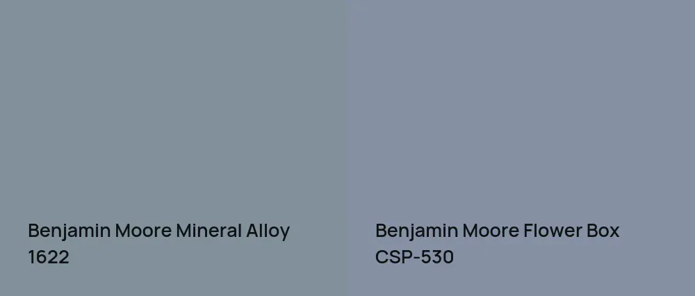 Benjamin Moore Mineral Alloy 1622 vs Benjamin Moore Flower Box CSP-530