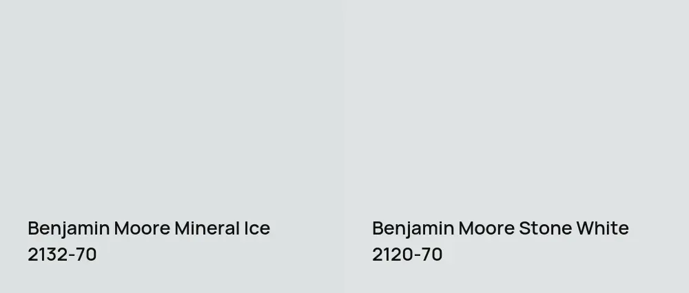 Benjamin Moore Mineral Ice 2132-70 vs Benjamin Moore Stone White 2120-70