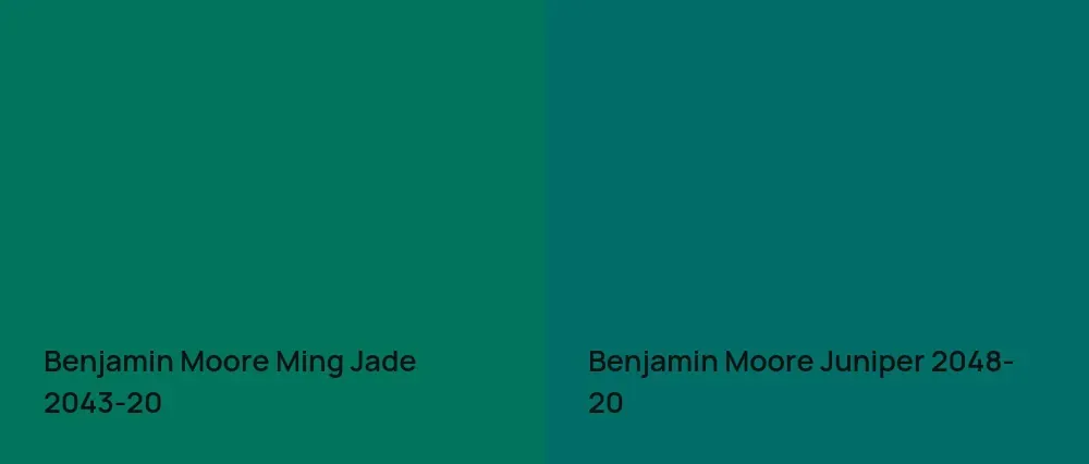 Benjamin Moore Ming Jade 2043-20 vs Benjamin Moore Juniper 2048-20