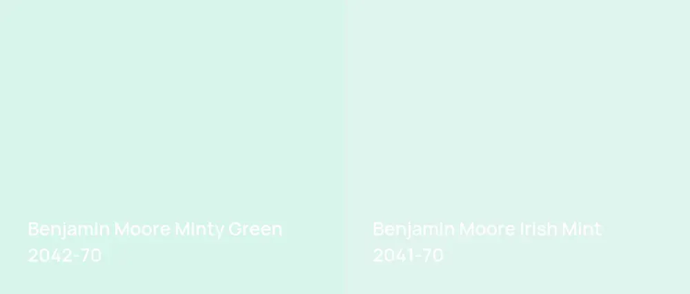 Benjamin Moore Minty Green 2042-70 vs Benjamin Moore Irish Mint 2041-70