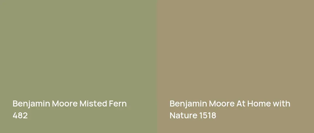 Benjamin Moore Misted Fern 482 vs Benjamin Moore At Home with Nature 1518